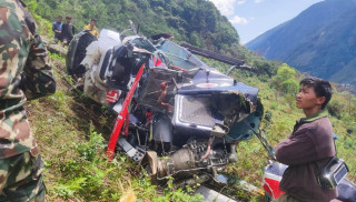 Three people were injured in a helicopter crash