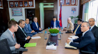 FinMin Dr Mahat, MCC Deputy Vice-President, Brooks, meet