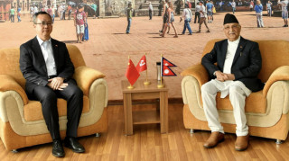 Ambassador meets with Oli one day after meeting with Chinese team