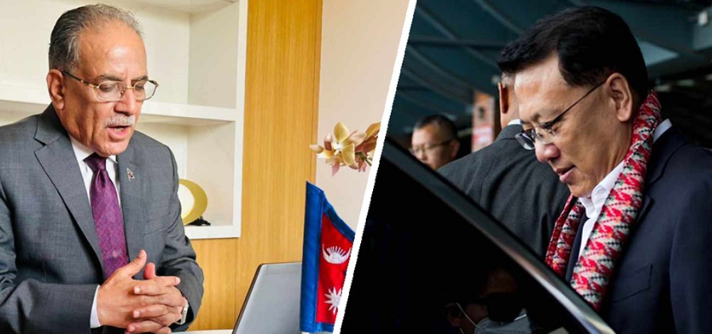 Visiting Chinese leader holds zoom meeting with PM Dahal in Italy