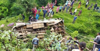 2 killed, 15 injured in Rolpa bus accident