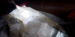 Luminous rock confirmed to be quartz crystal, weighs over 52 kgs