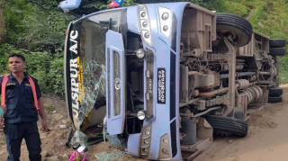 26 injured, 3 critically, as bus meets with accident in Dhading