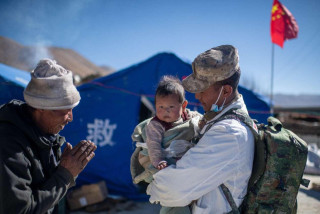 Earthquake relief record in Dingri county, Xizang