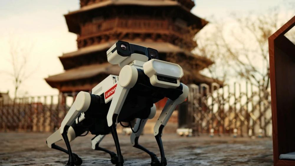 Robotic dogs facilitate preservation of ancient tower in N China's Shanxi