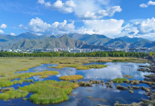 Lhasa's mountain landscapes flourish in green